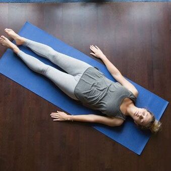 Shavasana pose for thoracic osteochondrosis