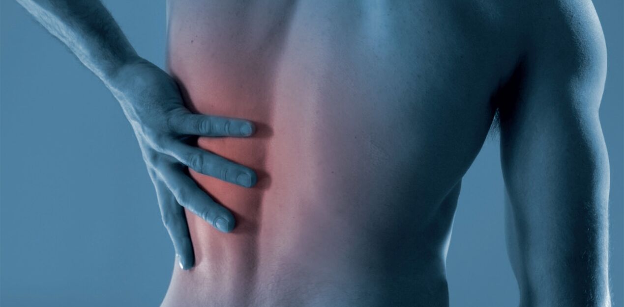 Back pain in the lumbar area